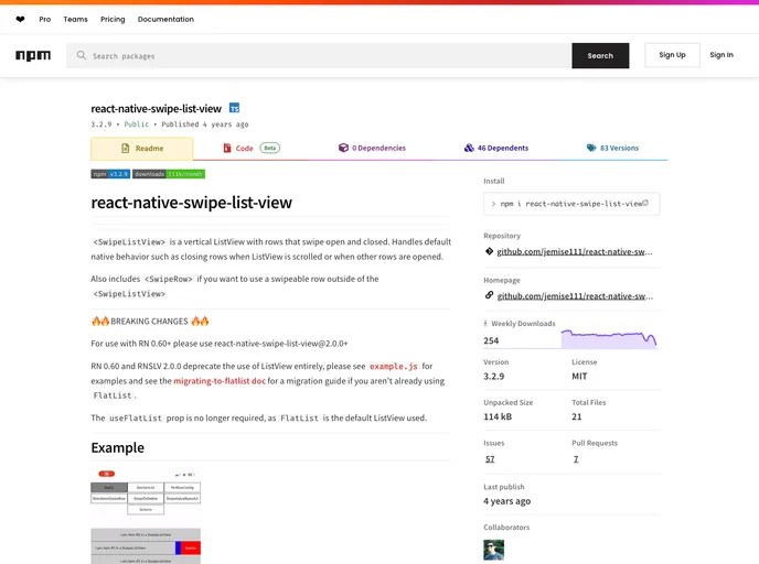 React Native Swipe List View