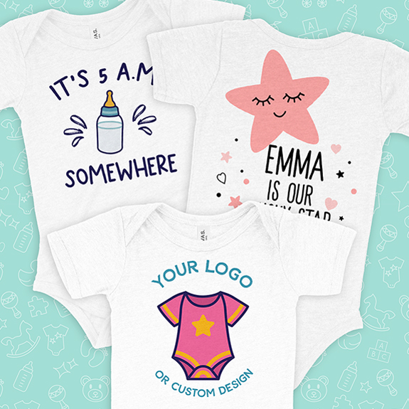 Custom Baby Onesies Infant & Toddler Bodysuits