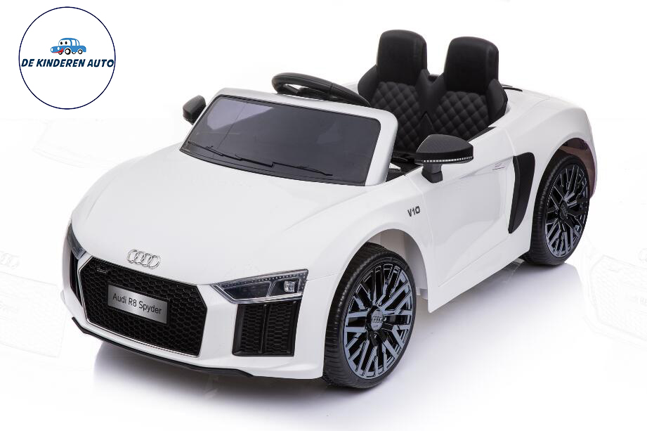 Audi Kinderauto R8 Cabrio Wit 12V – 2 Persoons - Dekinderenauto