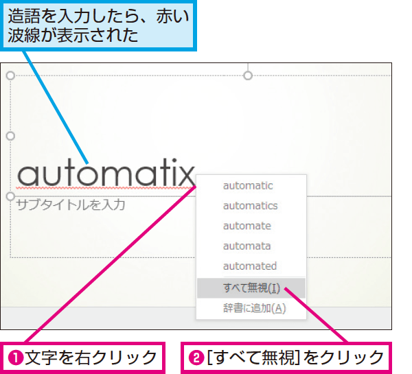 Ppt 省略線の作り方 : Office2021のBlog Powerpointで赤い波線を非表示にする方法 | できるネット