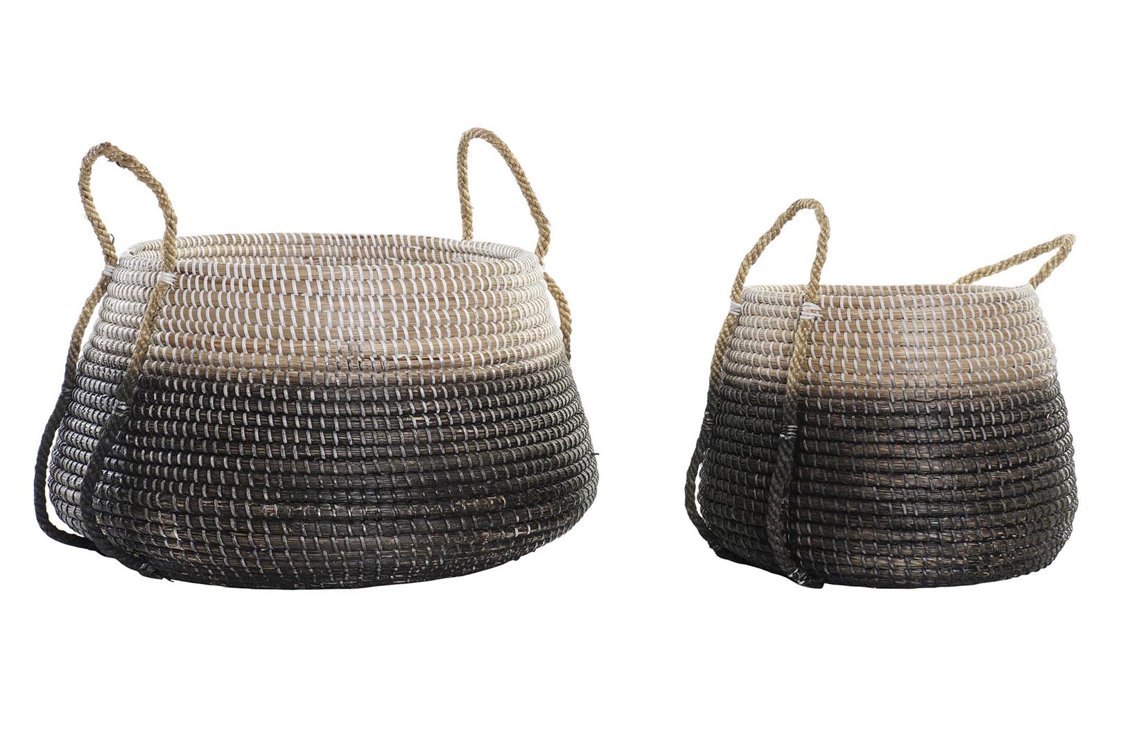 Seagrass Basket Set of 2, 52x52x40, Natural Dekodonia