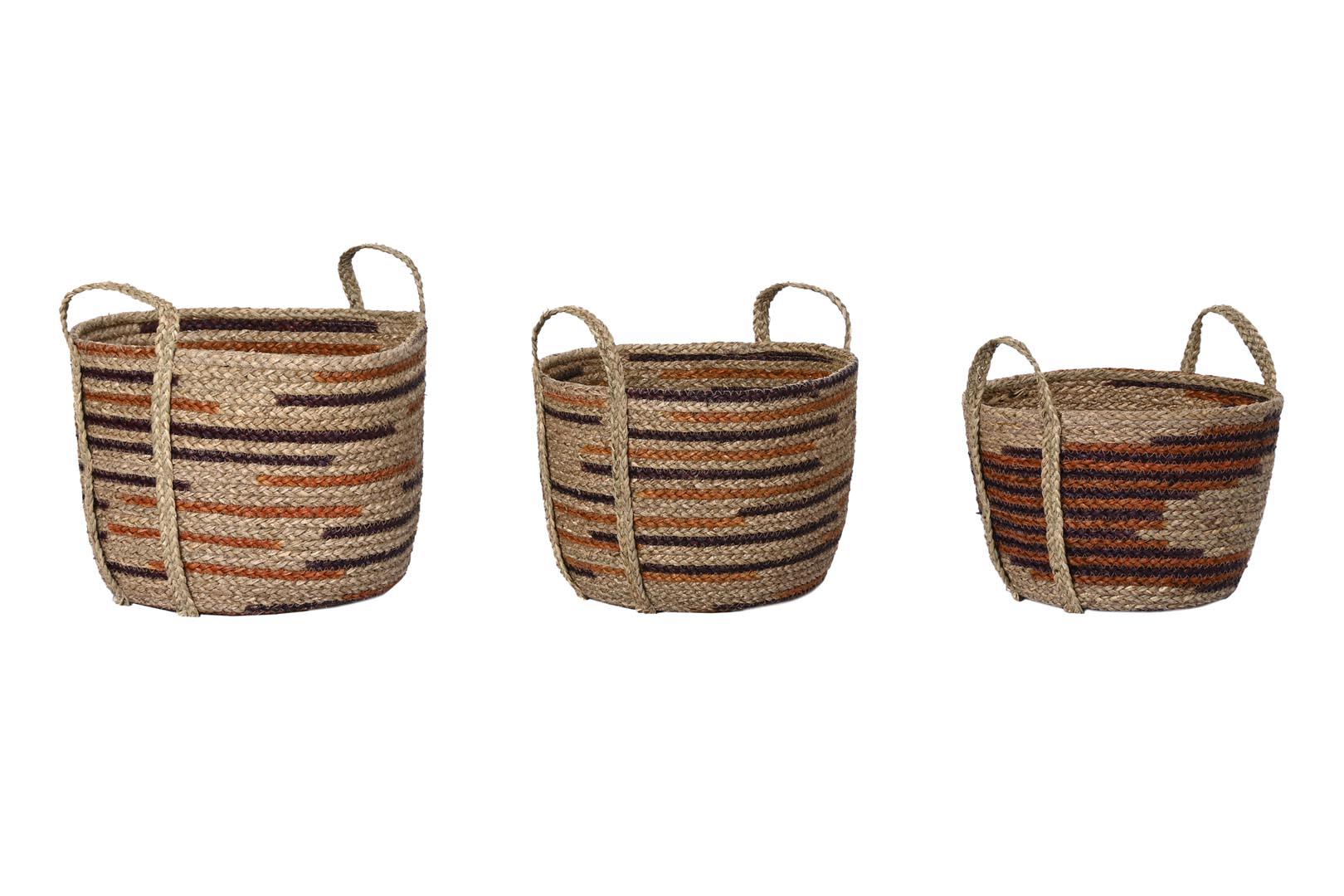Seagrass Basket Set of 3, 38x38x41, Natural Dekodonia