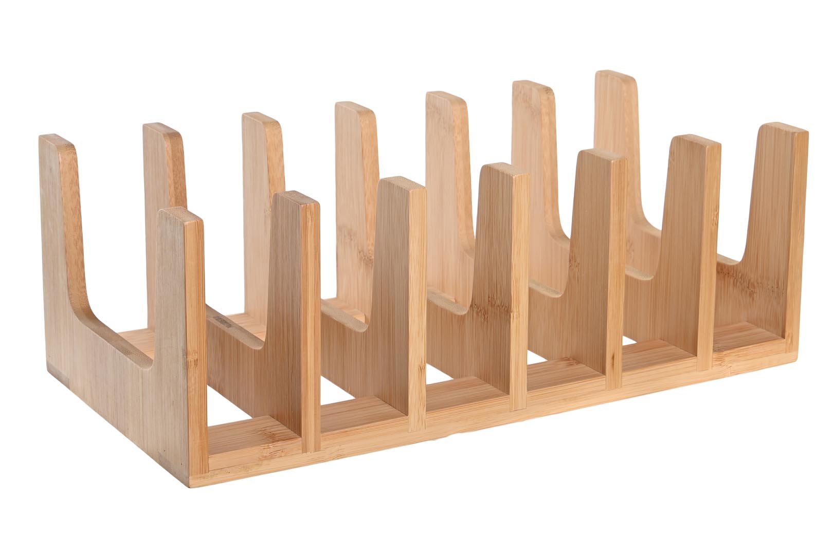 Bamboo Dish Rack 35x18x12.6, 6 Divisions, Natural Dekodonia