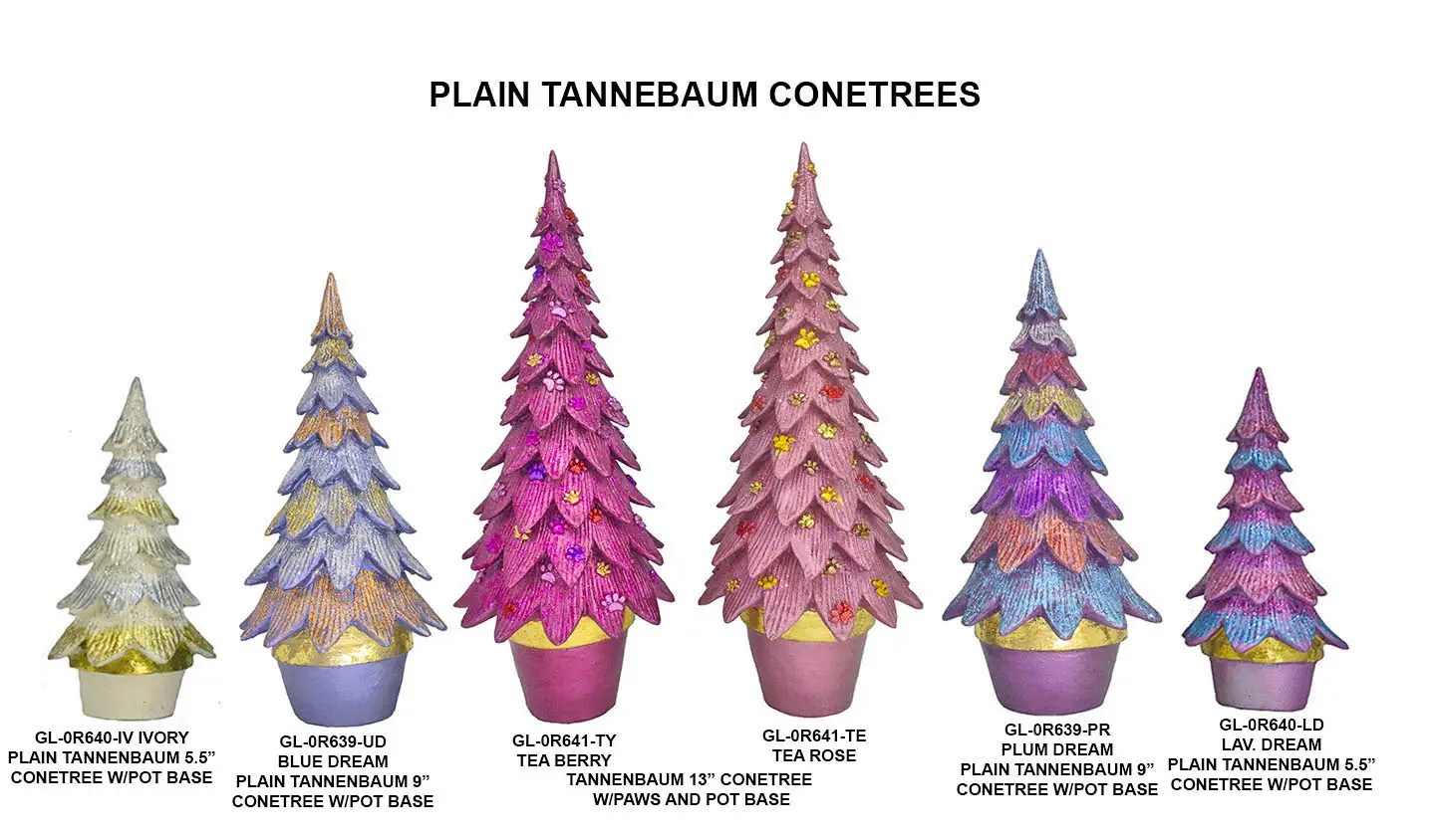 5.5",9",13" Plain Tannenbaum Cone Trees