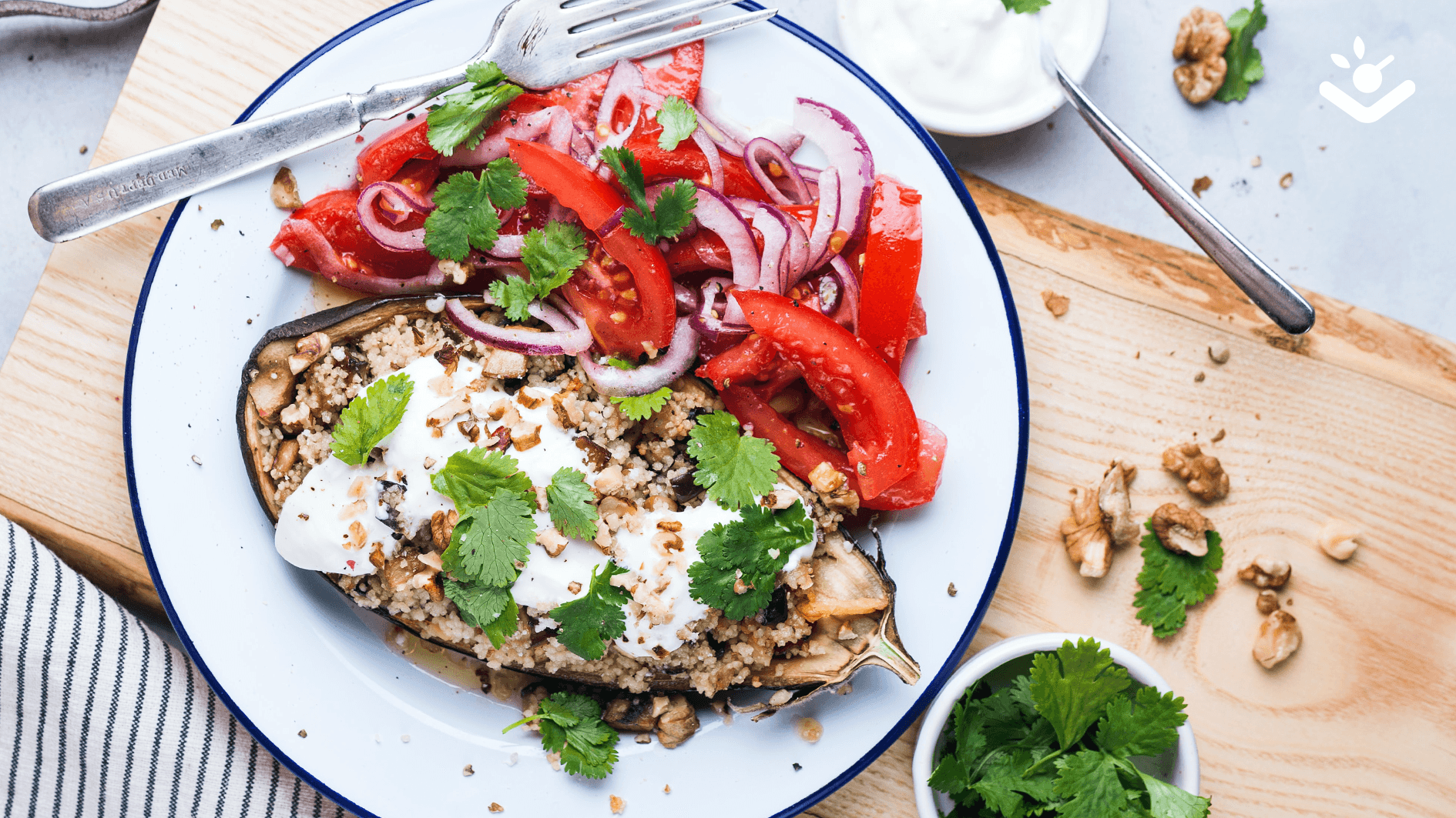 Gevulde aubergine met couscous De Kookhoek