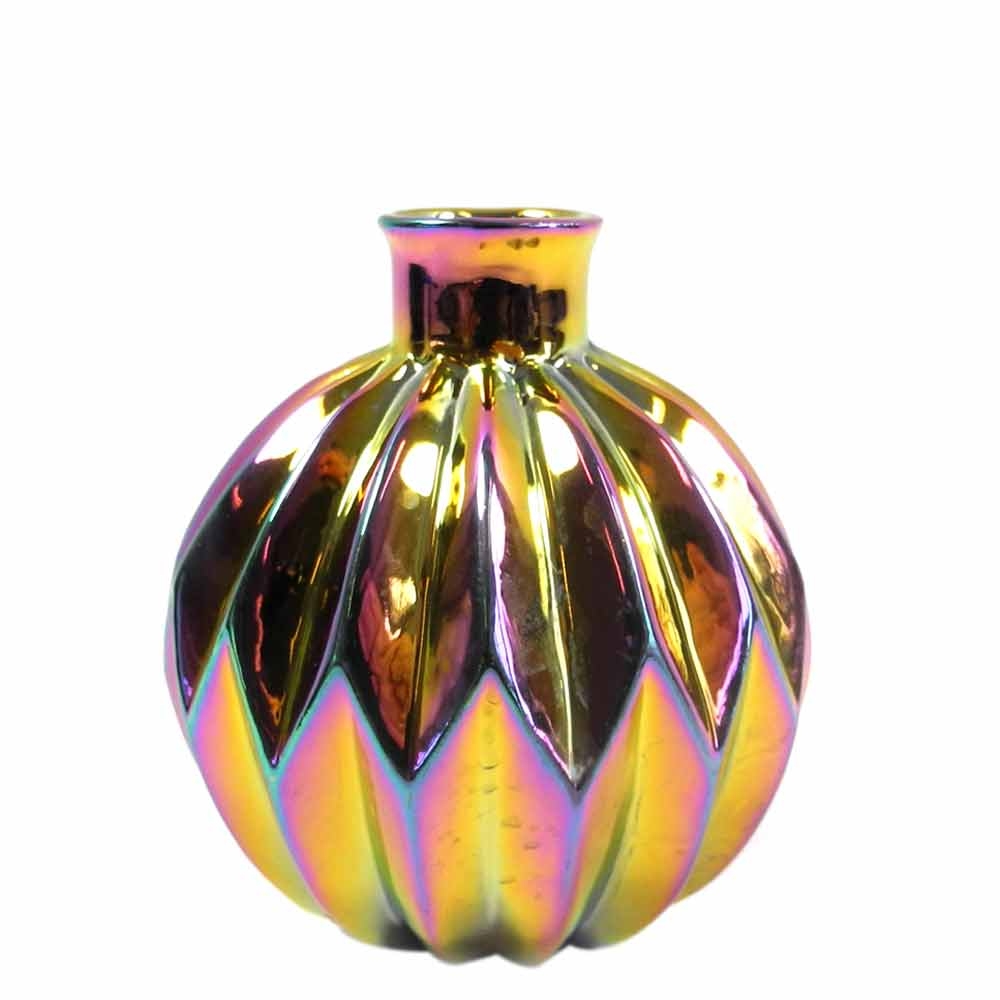 KERAMIK KUGELVASE 7X9CM BUNT
