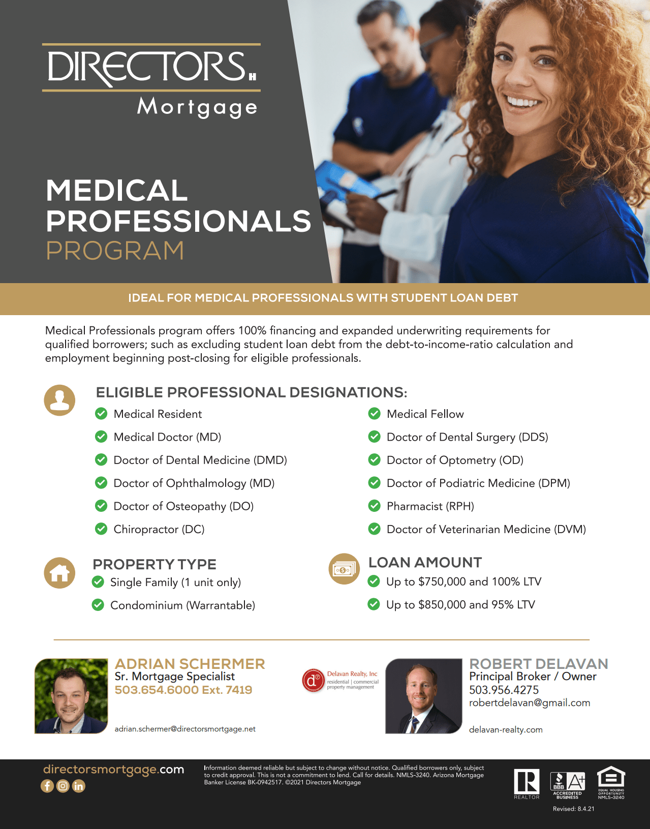 Medical Professionals Real Estate & Home Loan Programs Delavan Realty