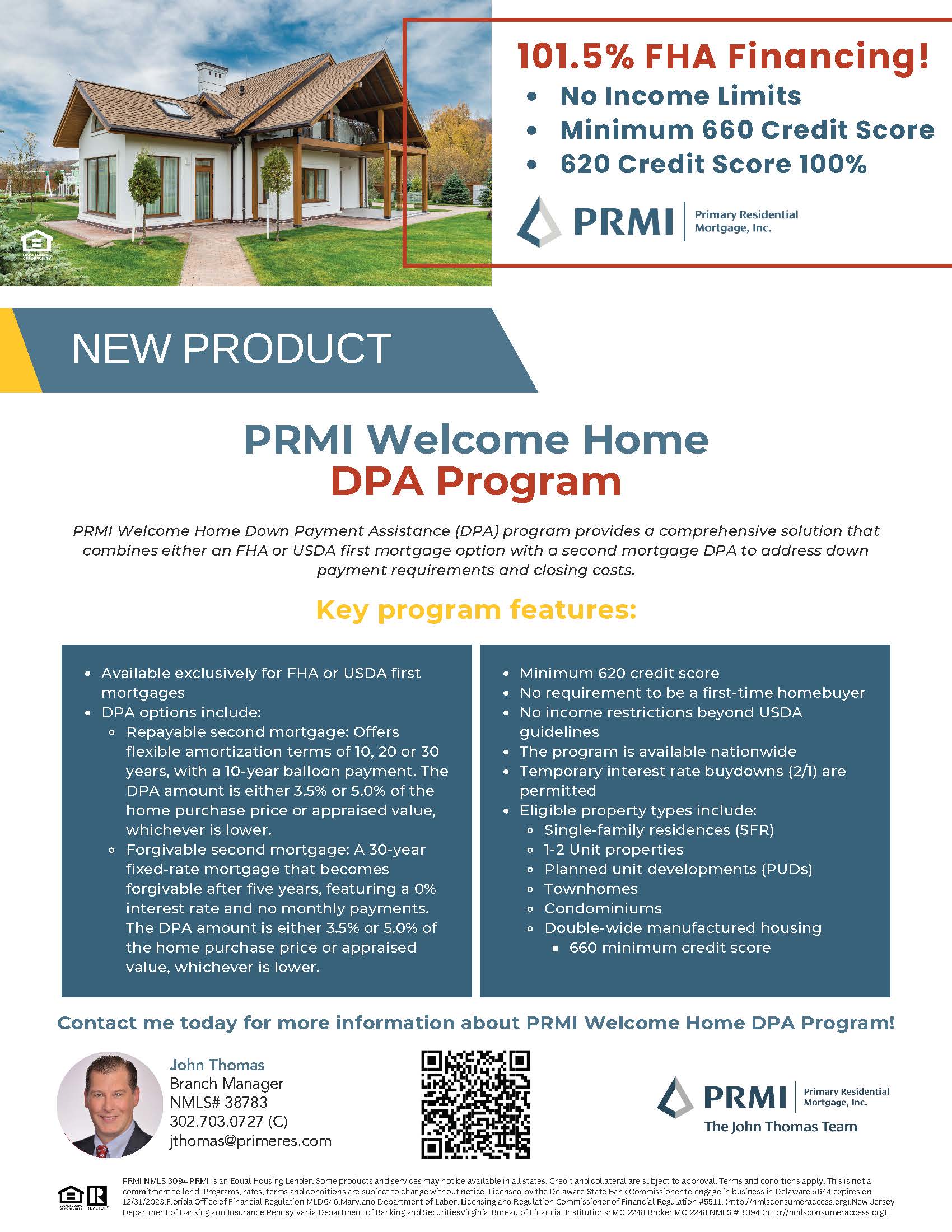 PRMI Home Down Payment Assistance Program Get FHA, VA, USDA