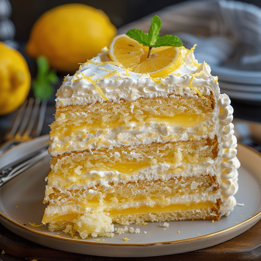 Lemon Cream Cake Delectable Recipe