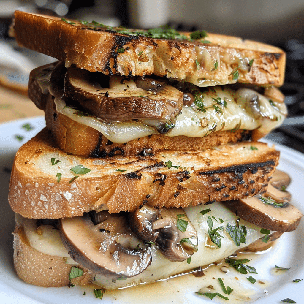 Garlic Mushroom Grilled Cheese Delectable Recipe