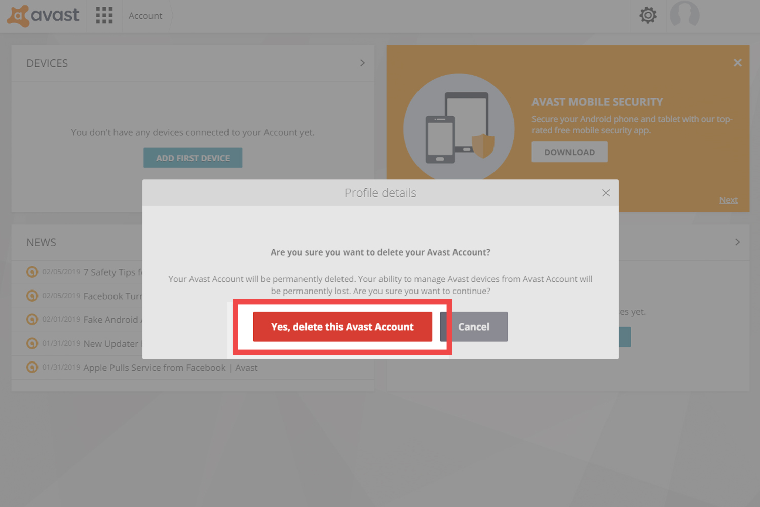 How To Delete Your Avast Account