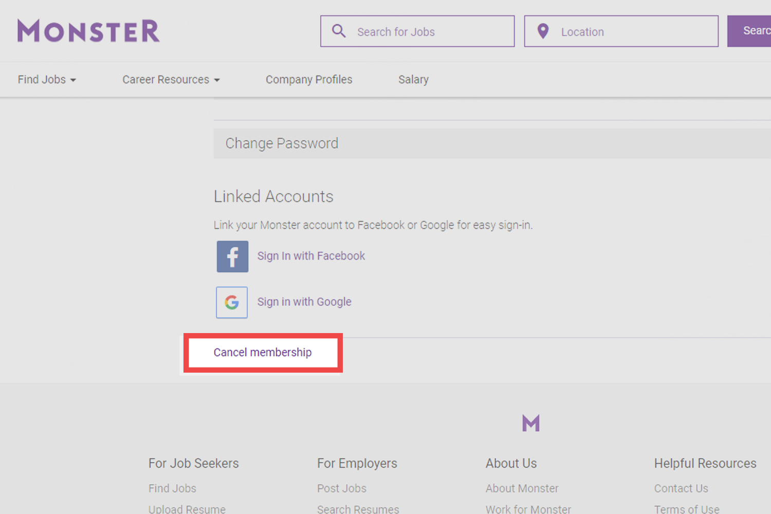 How To Delete Your Monster Account