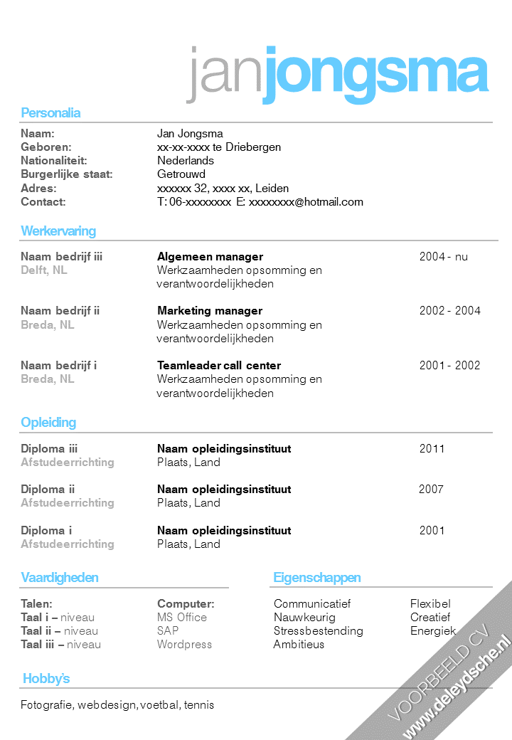 20+ Voorbeeld CV's + Infographic CV