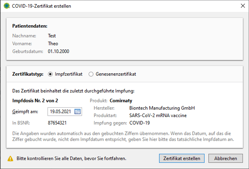 COVID19Zertifikate Delfs