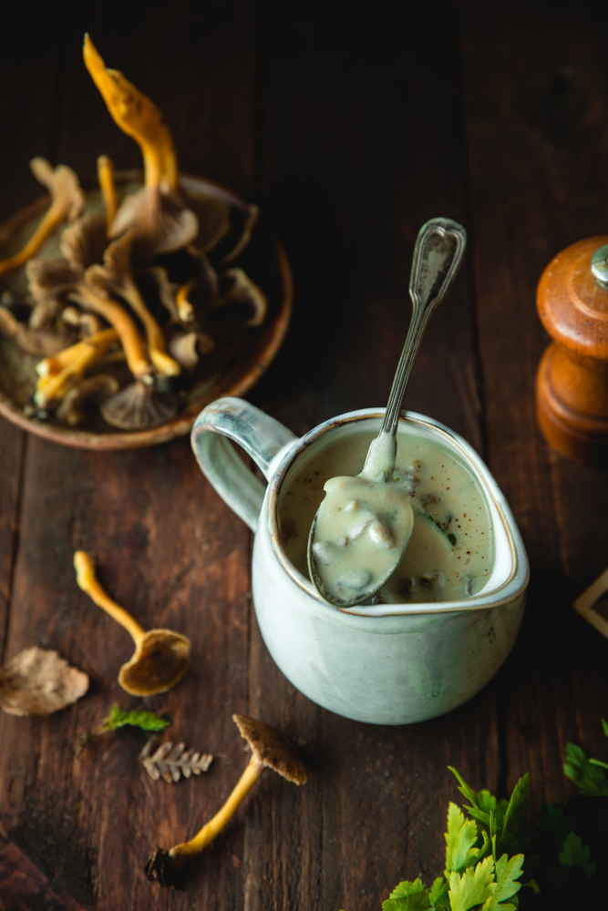 Sauce aux chanterelles Sauce aux champignons à la crème