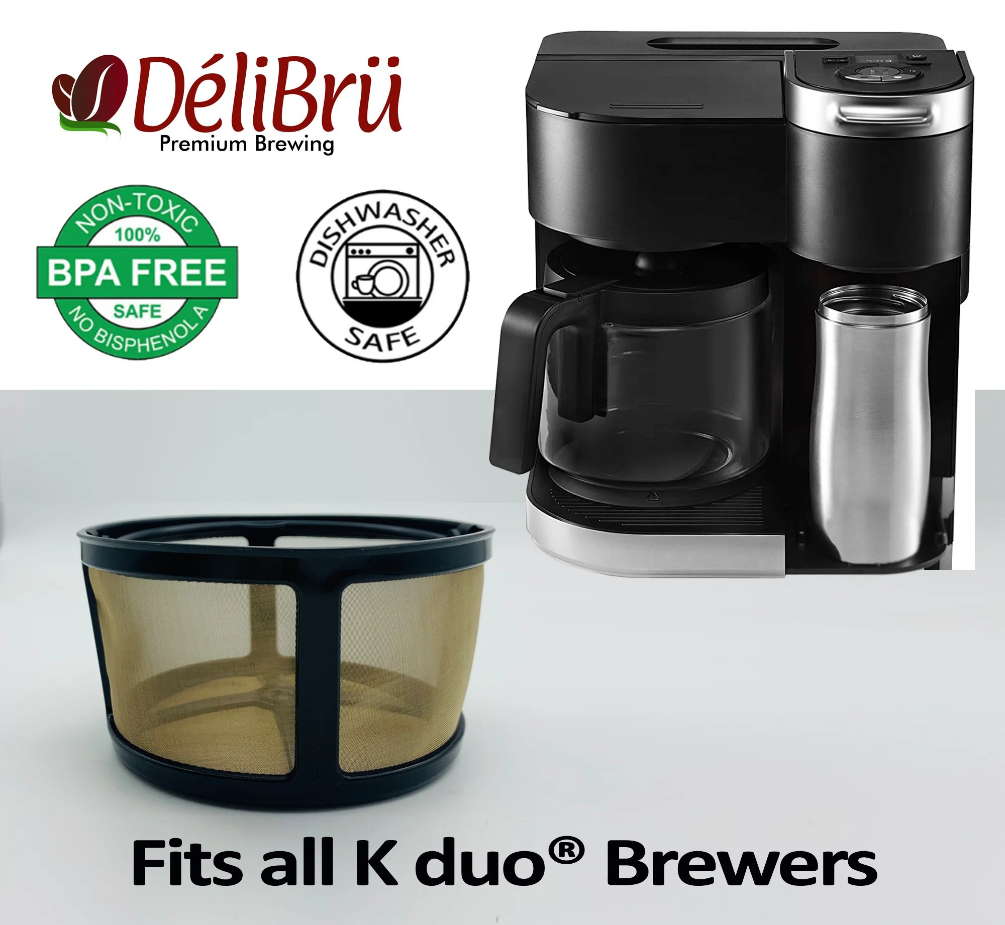 Permanent Coffee Filter Basket for Keurig K Duo Essentials and K Duo