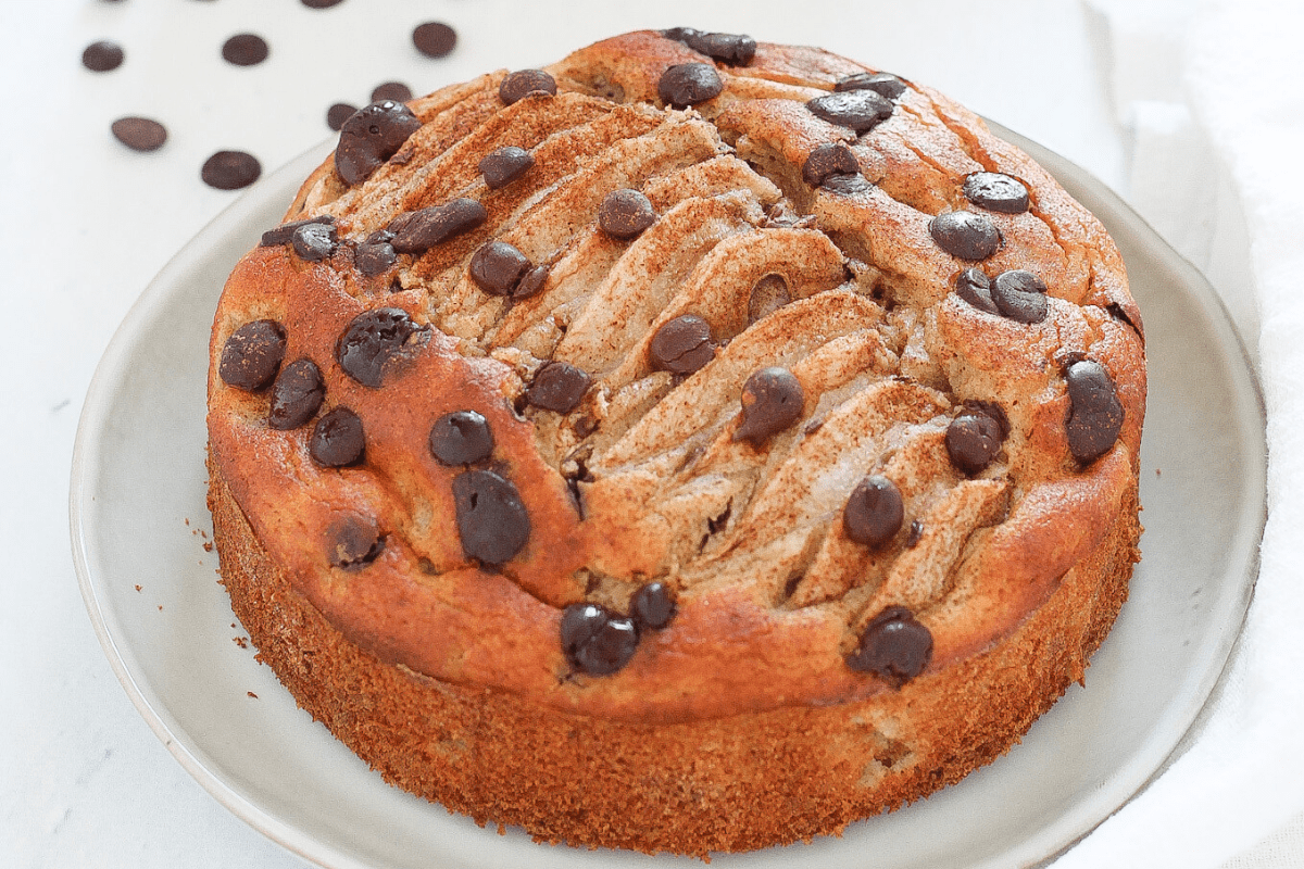 Torta Con Ricotta Pere E Gocce Di Cioccolato