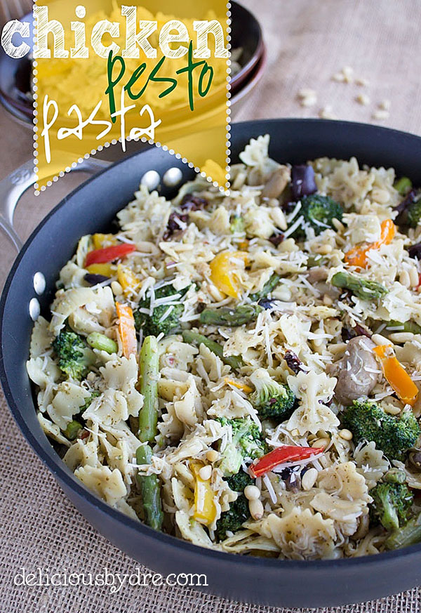 Healthy Chicken Pesto Pasta Recipe delicious by dre