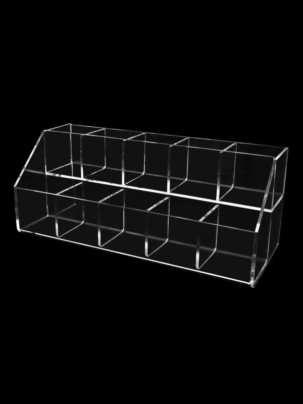 TT005 Perspex 2 Tier 10 Compartment Organizer Delicious Display
