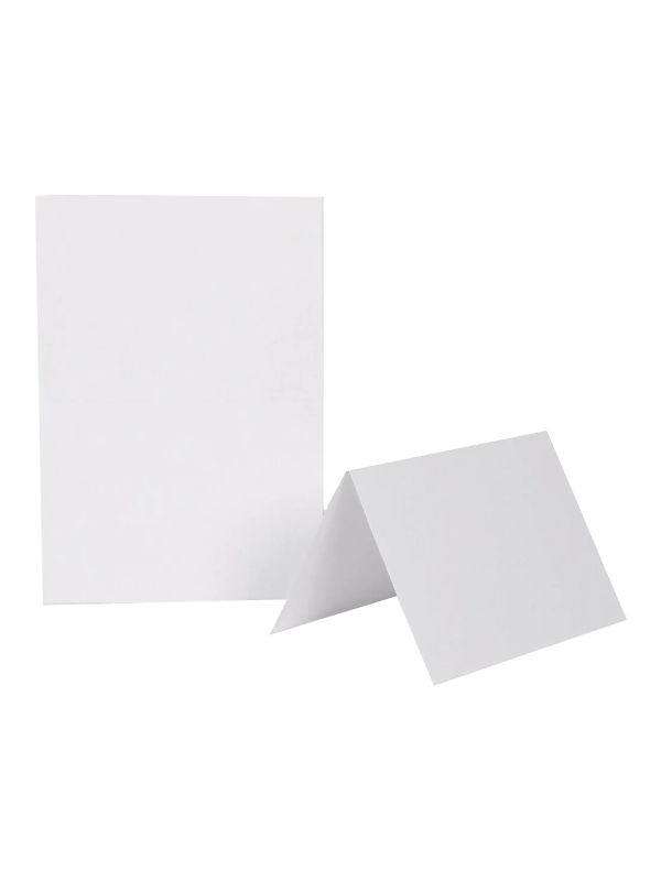 JC026W Pack of 50 Large Blank Cards White Delicious Display