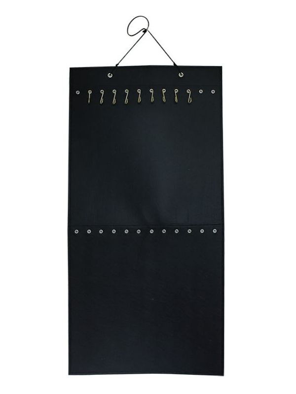JD215 Black Felt Jewellery Organizer with Hooks Delicious Display