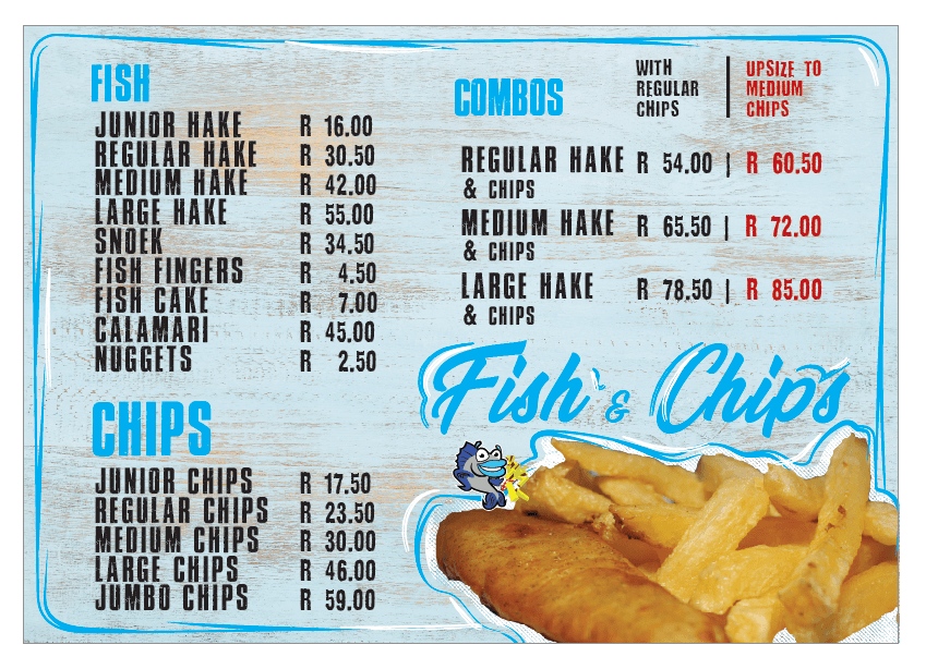Our Menu Delicious Fish and Chips
