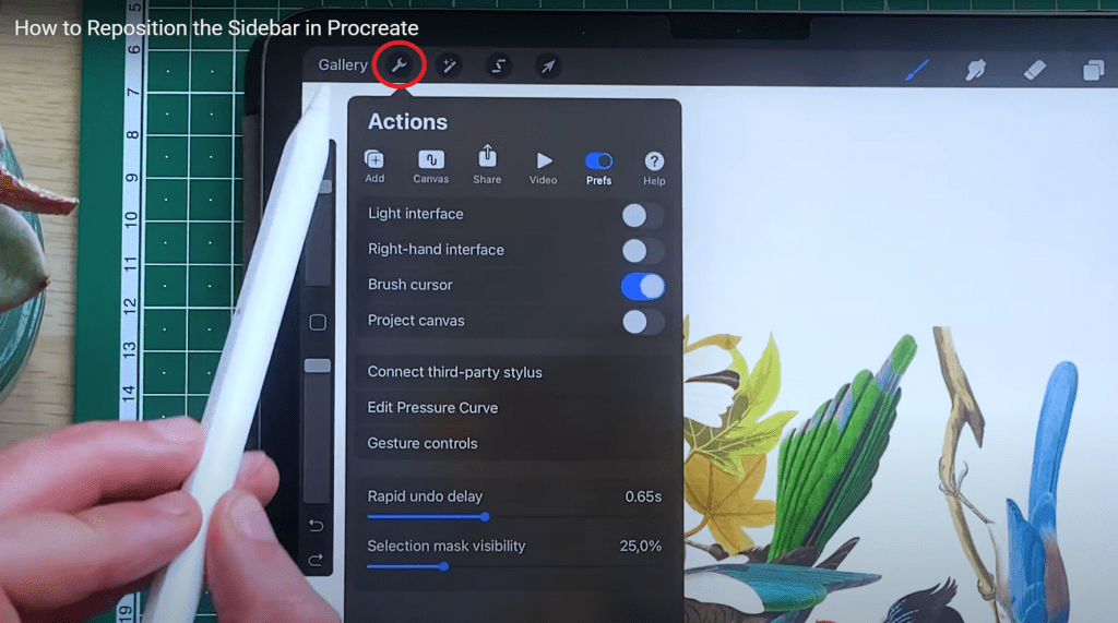 How to Reposition the Sidebar in Procreate For Ease of Work
