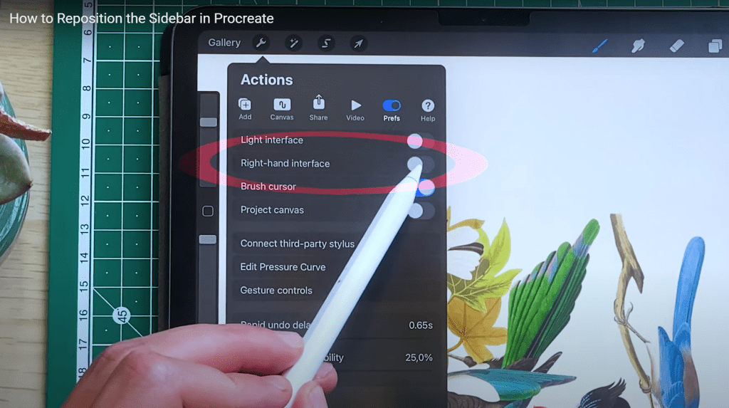 How to Reposition the Sidebar in Procreate For Ease of Work