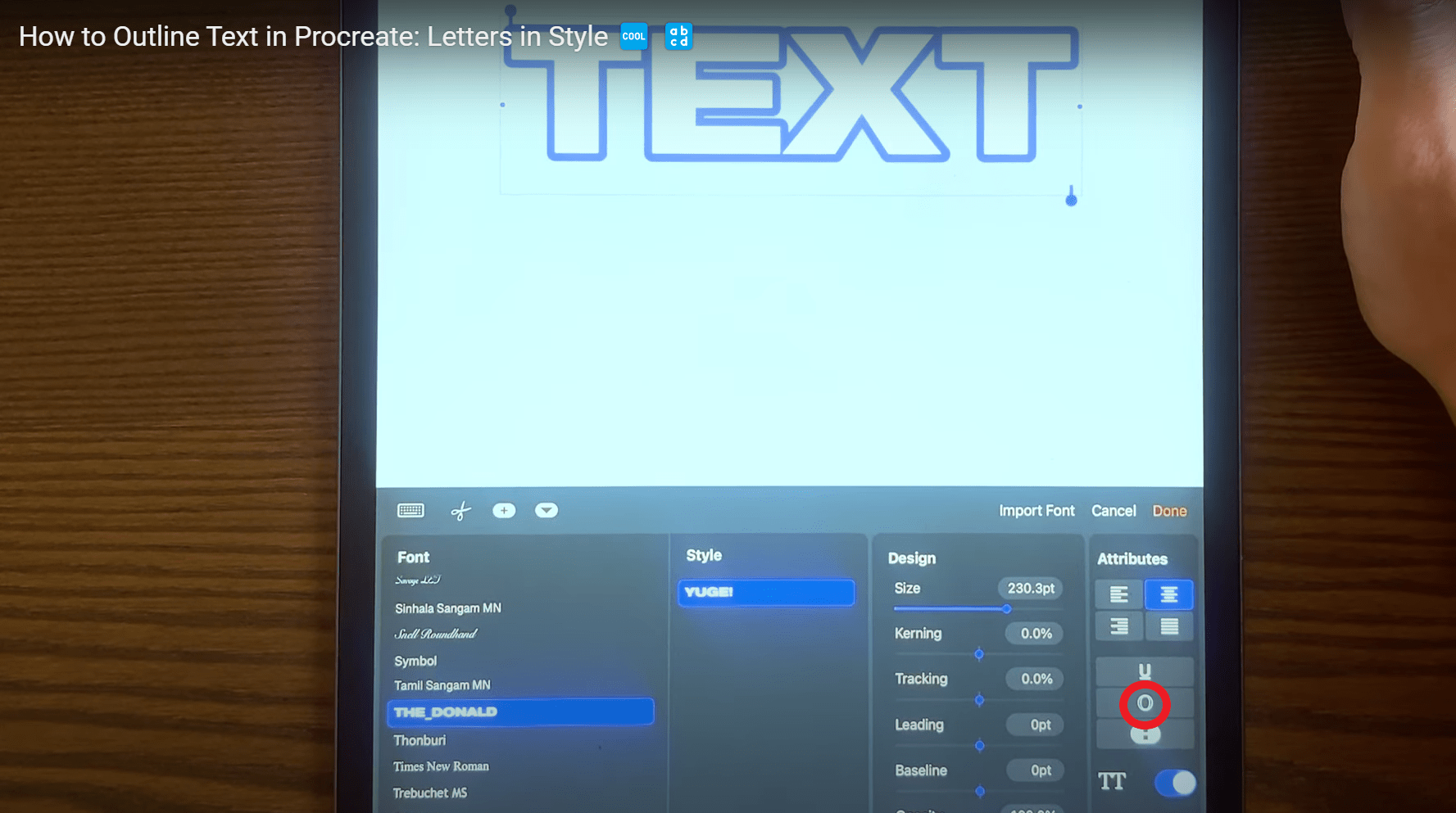 How to Outline Text in Procreate Letters in Style