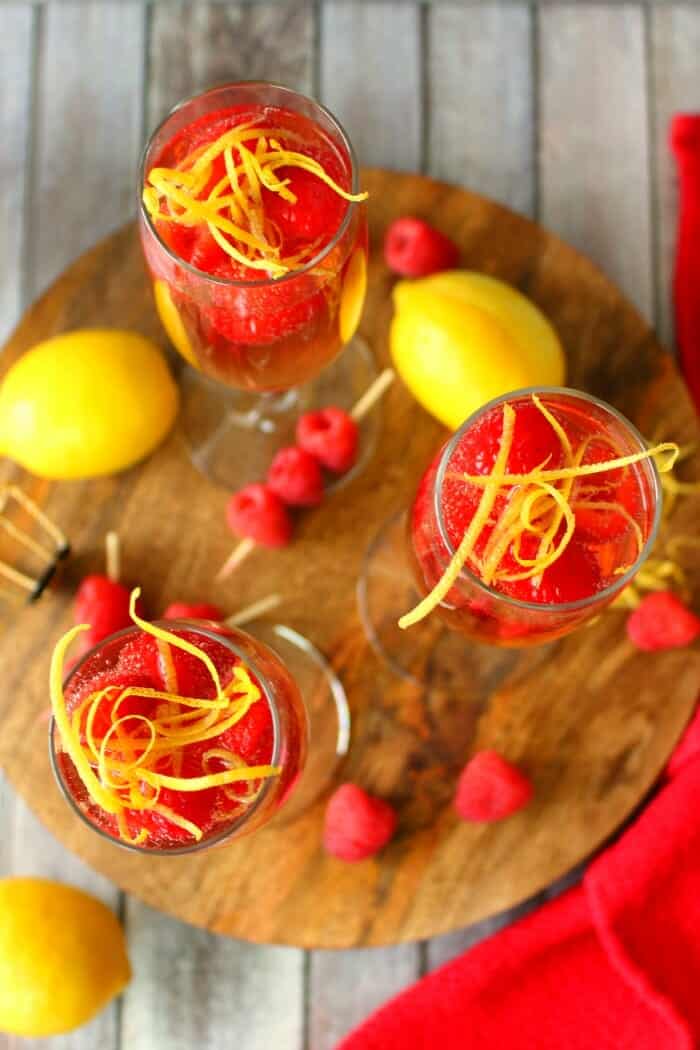 Delicious Lemon Raspberry Mimosas Perfect Limoncello Mimosas