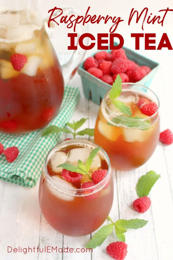 Raspberry Mint Iced Tea EASY Raspberry Iced Tea Recipe!