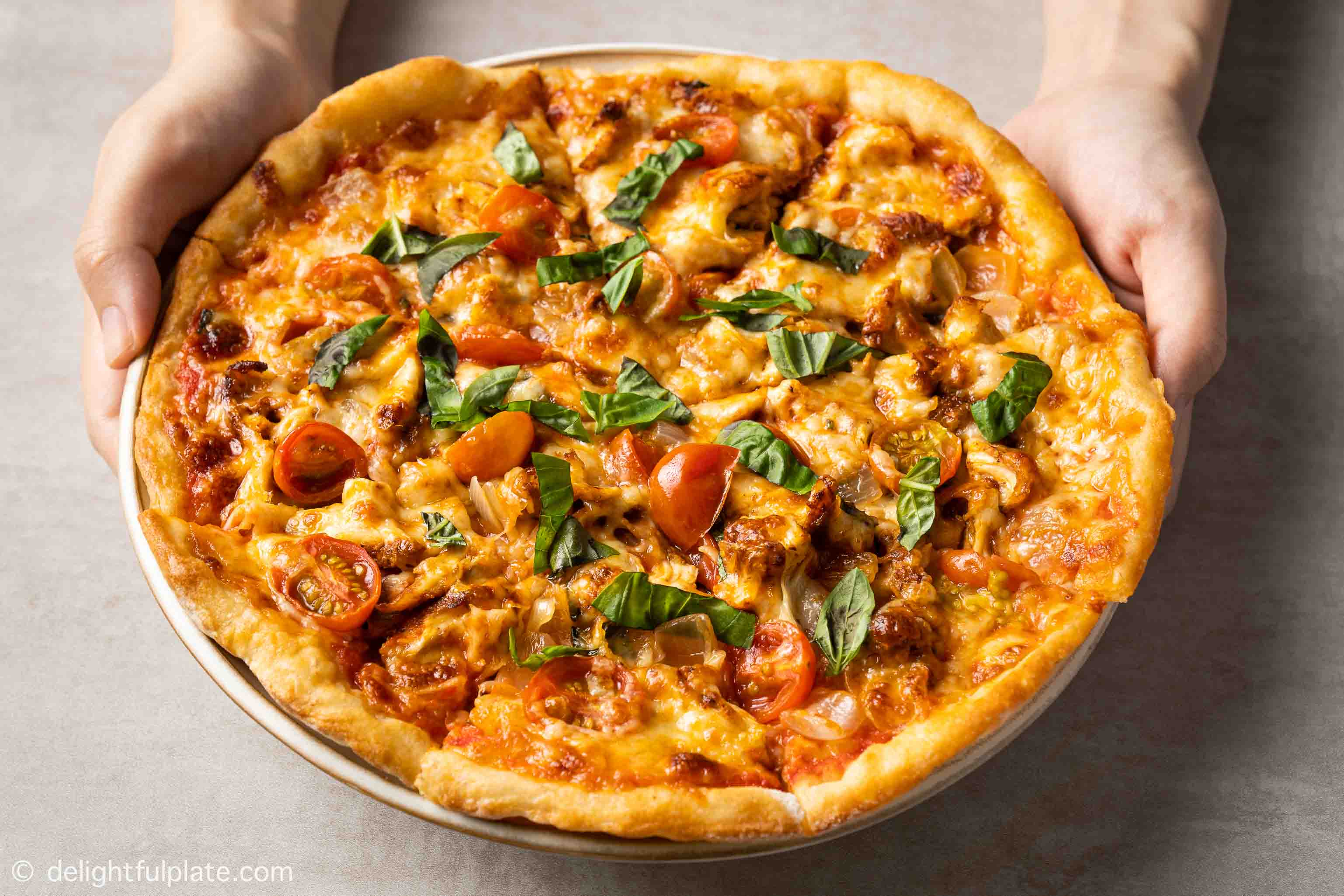 Paprika Chicken Pizza Delightful Plate