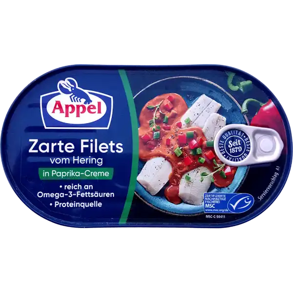 Appel Tender Herring Fillets in Paprika Cream 200g from Germany