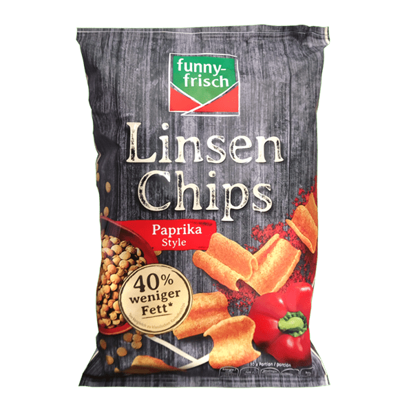 FunnyFrisch Linsen Chips Paprika Lentil Chips 90g from Germany
