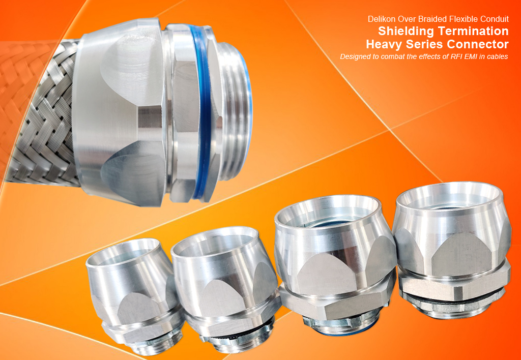 Shielding Termination Heavy Series Connector for Over Braided Flexible