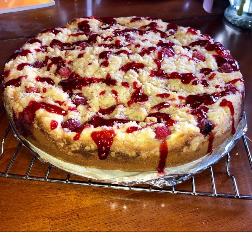 Raspberry Cream Cheese Coffee Cake • Delish Club