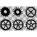 歯車・設定のシルエット | 無料のAi・Png白黒シルエットイラスト 歯車シルエット詰め合わせ：黒 - ニコニ・コモンズ