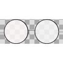 ピンクのメガネイラストのフリー素材｜イラストイメージ 丸メガネ(黒フチ) 透過素材 - ニコニ・コモンズ