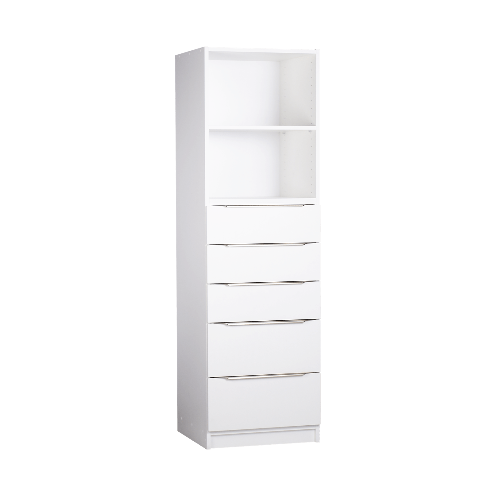 Multistore 1650 x 608 x 450mm Crisp White 1 Shelf 5 Drawer Storage Unit