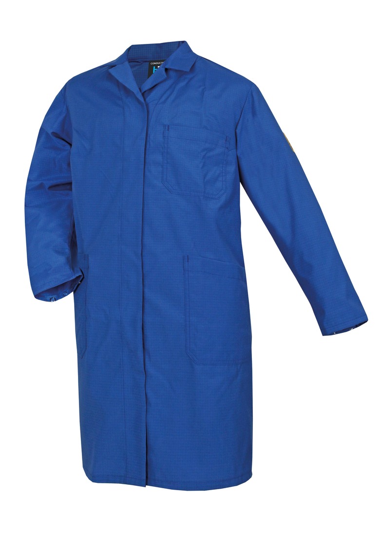 CWS ESD Safe Line Woman Work Coat Blue long sleeves CWS