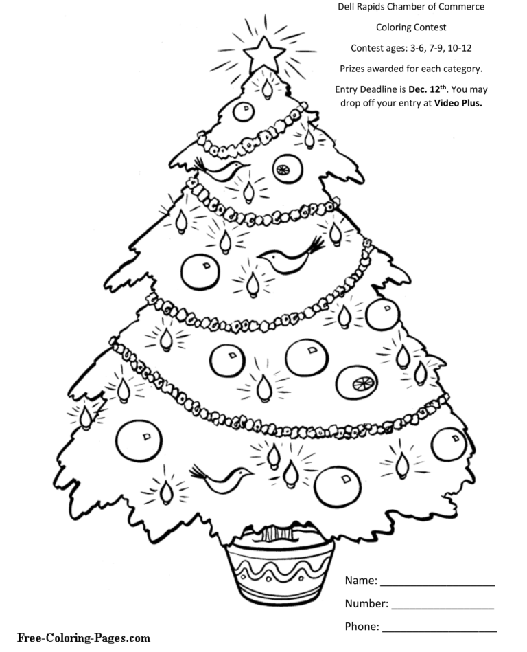Holiday Contest Coloring Pages