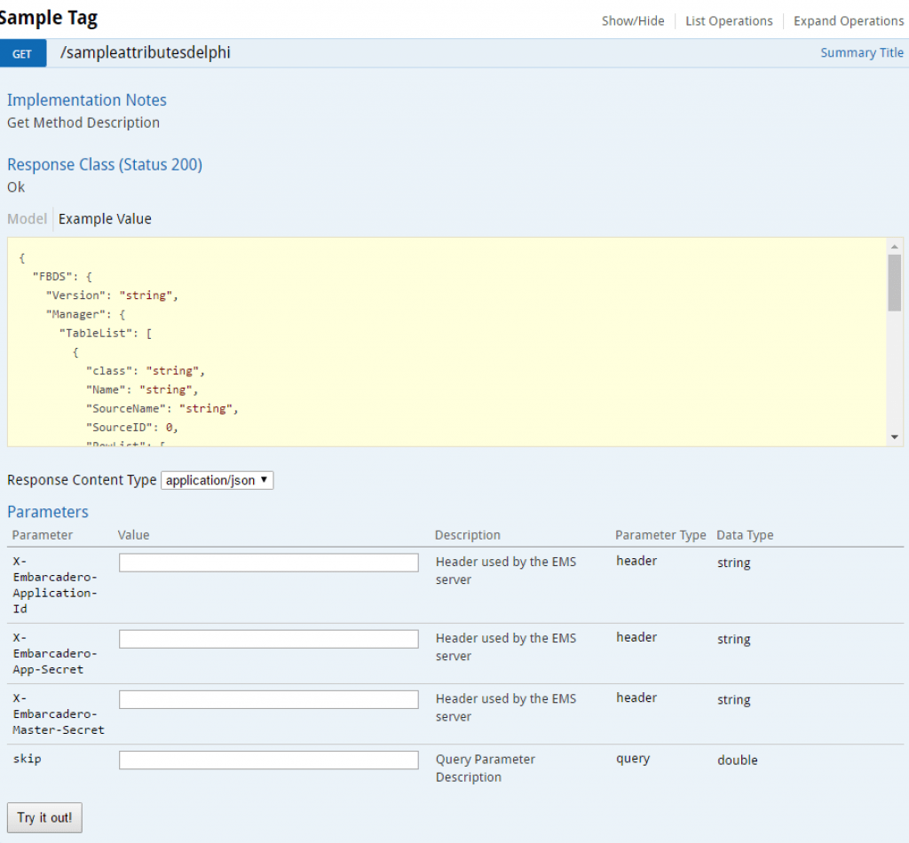 Self documenting RESTful API's with Swagger UI, YAML, Delphi