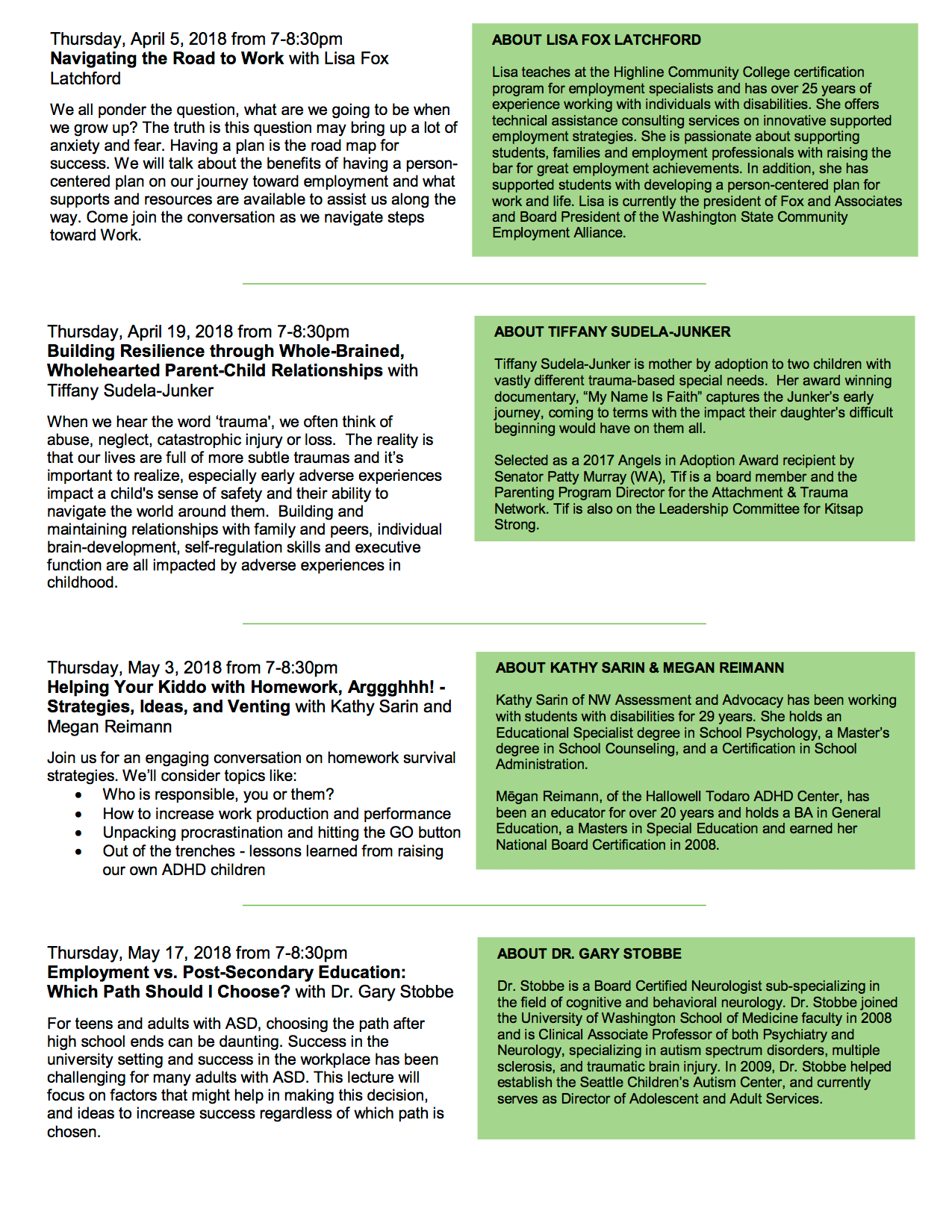 Parent Speaker Series Delphi