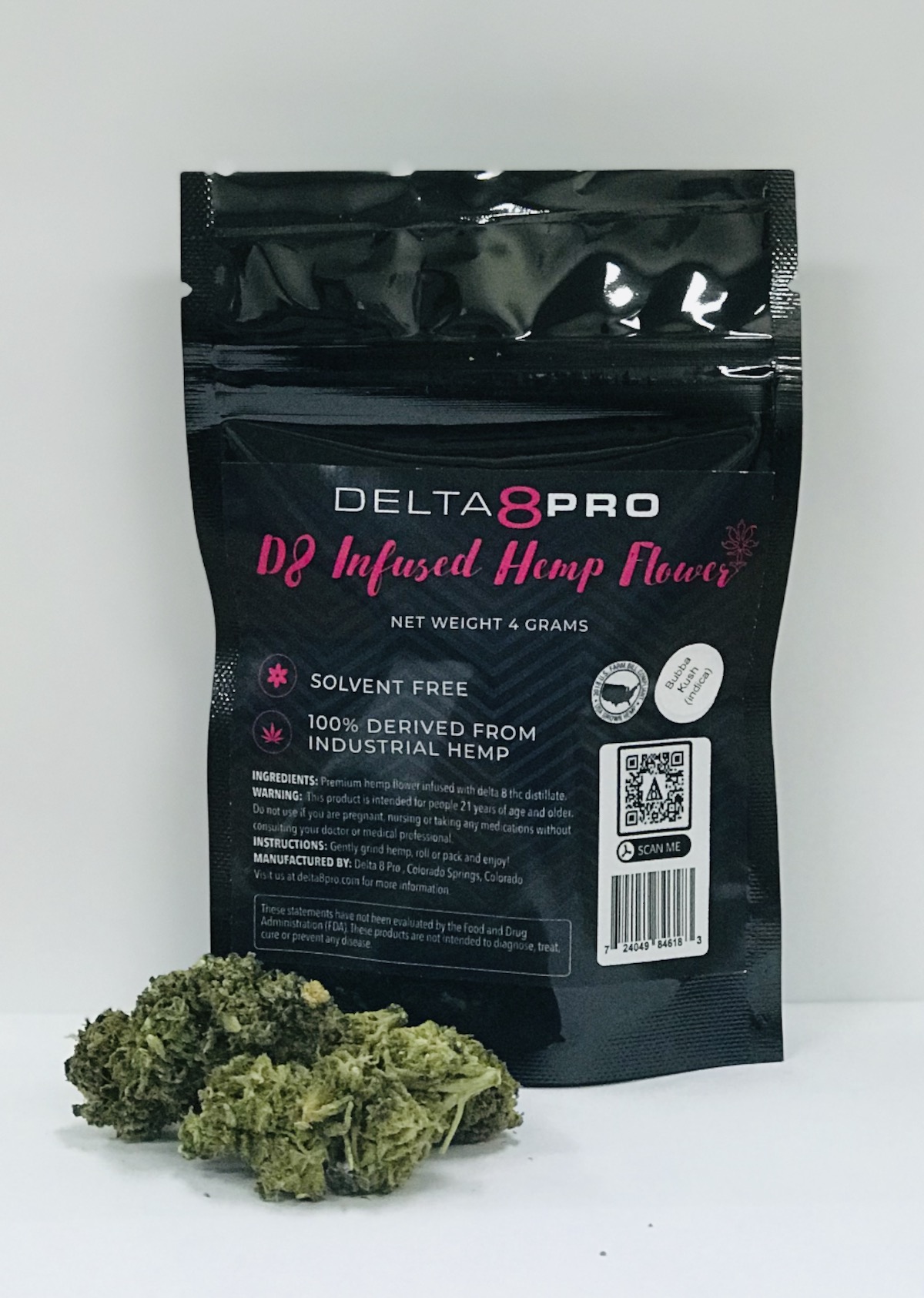 DELTA 8 PRO INFUSED HEMP FLOWER Bubba Kush Delta 8 Pro