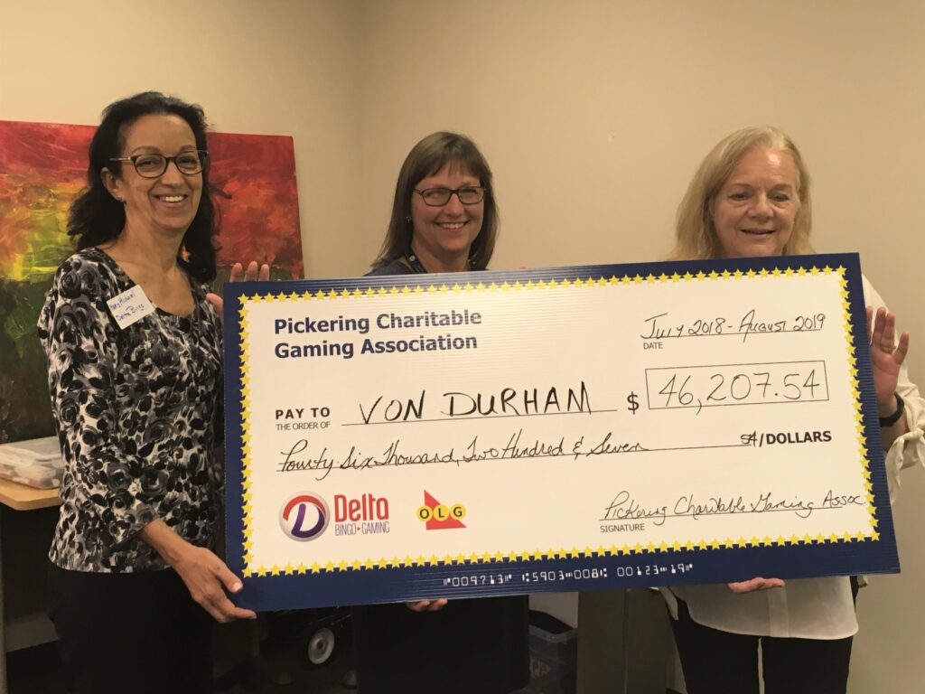Delta Bingo & Gaming Delta Pickering supports VON Durham Delta