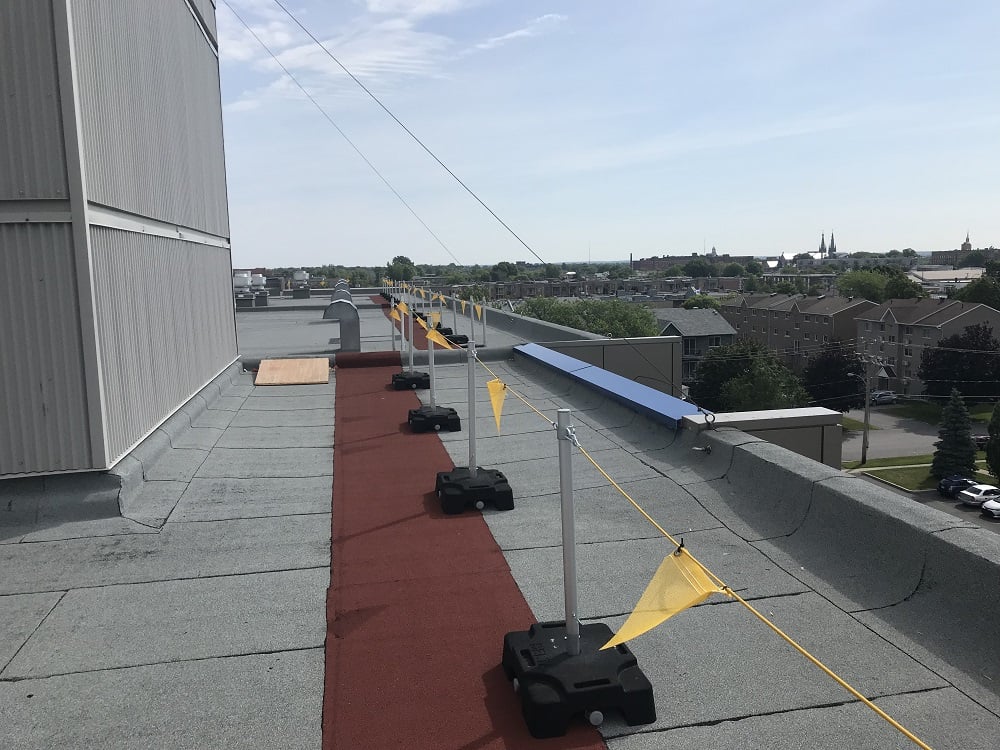Roof warning line systems in Canada and USA Delta Prevention