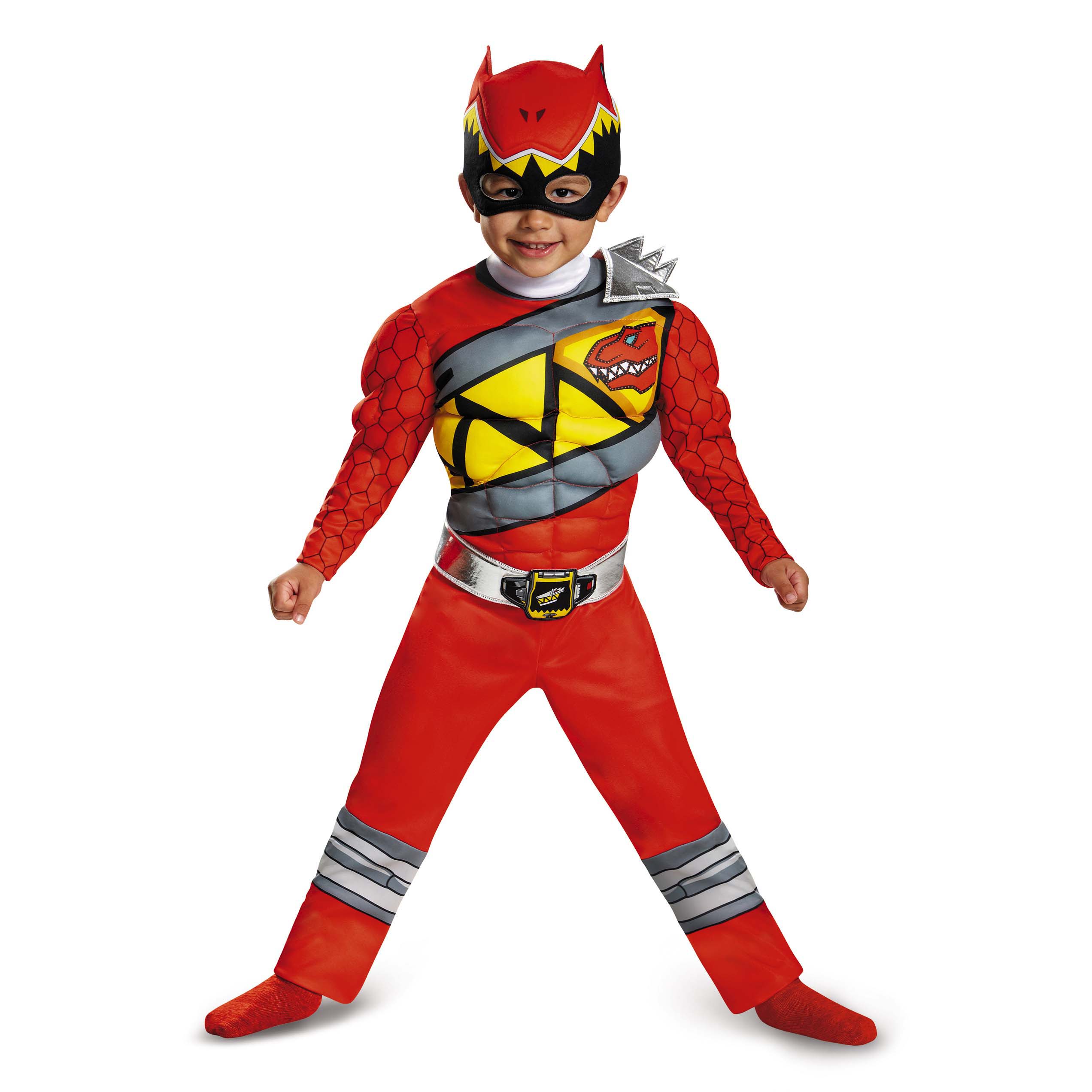 DISFRAZ POWER RANGER ROJO DINO CHARGE CON ACTIVACION DE LUCES POR
