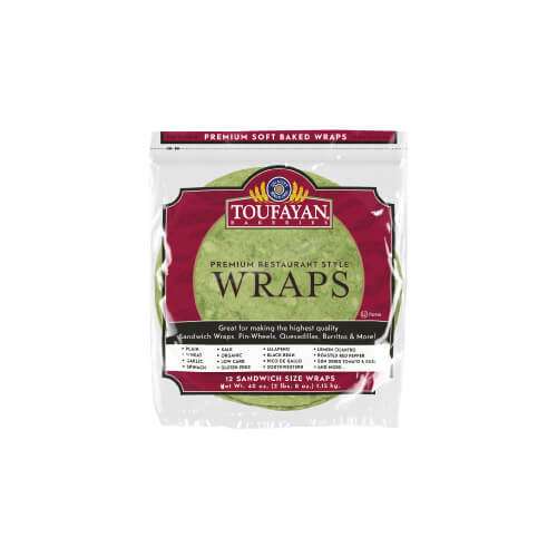 Toufayan Wraps Restaurant Style Spinach Delyse