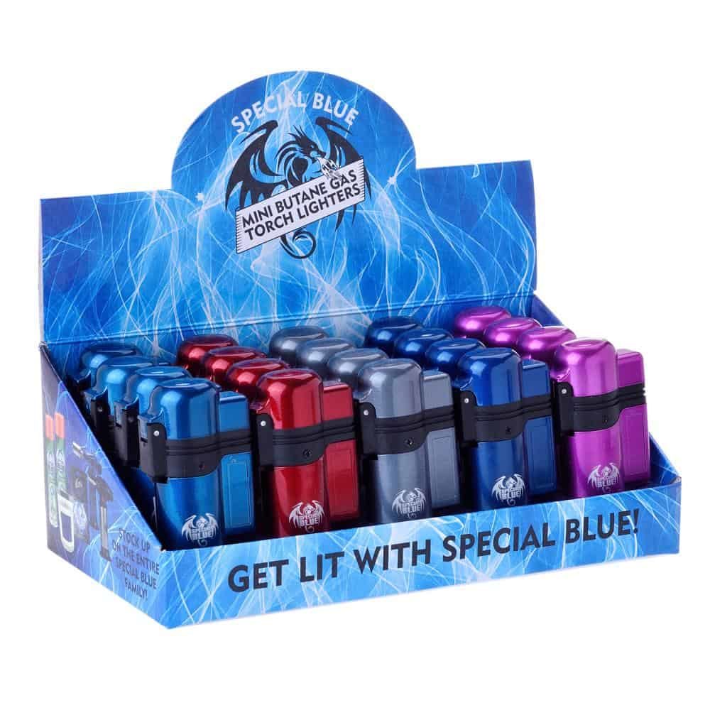 Special Blue Turbo Metal Lighter Display 20CT Demand Distribution