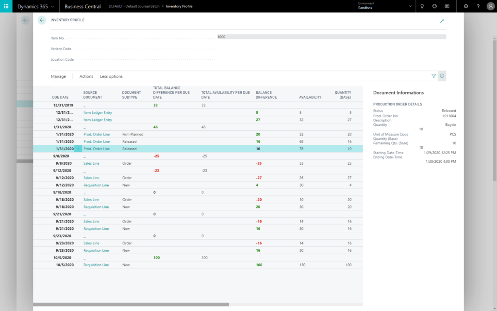 Inventory Profile demandPlus+